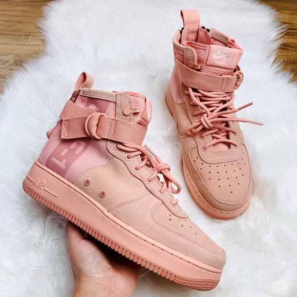 nike sf air force 1 mid coral stardust